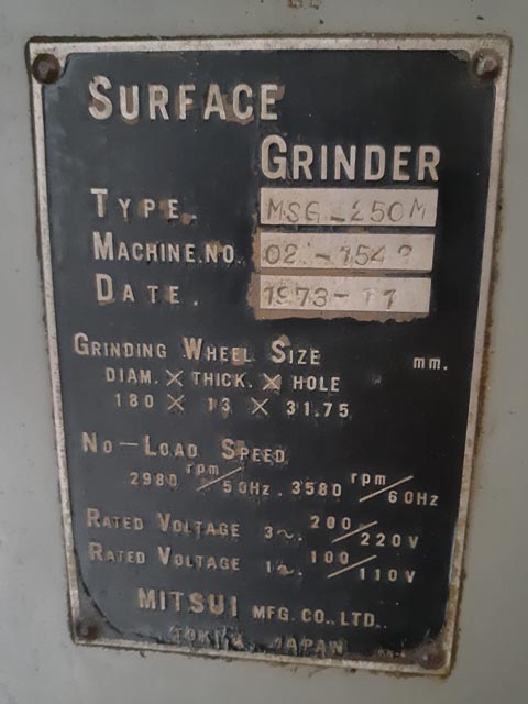 176833 成形研削盤 三井ハイテック 1973 MSG-250Mの写真4