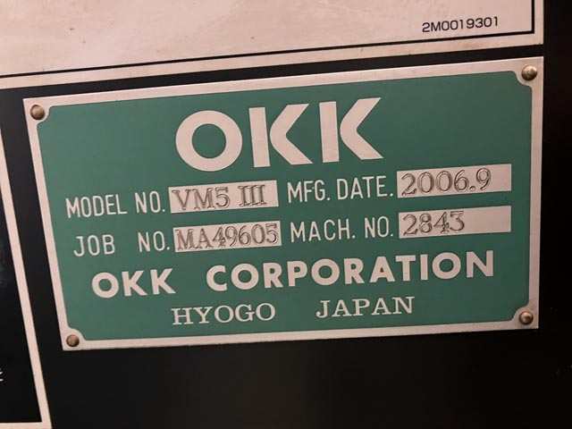 210935 立型マシニングセンタ 大阪機工 2006 VM5IIIの写真5