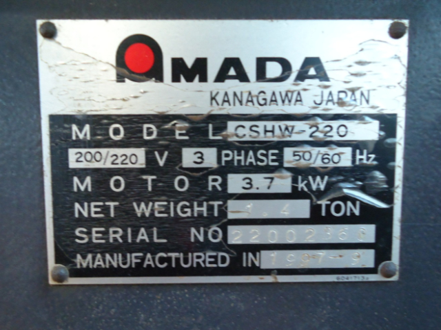 217829 コーナーシャー アマダ 1999 CSHW-220の写真5