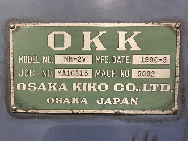 218840 立フライス盤 大阪機工 1990 MH-2Vの写真6
